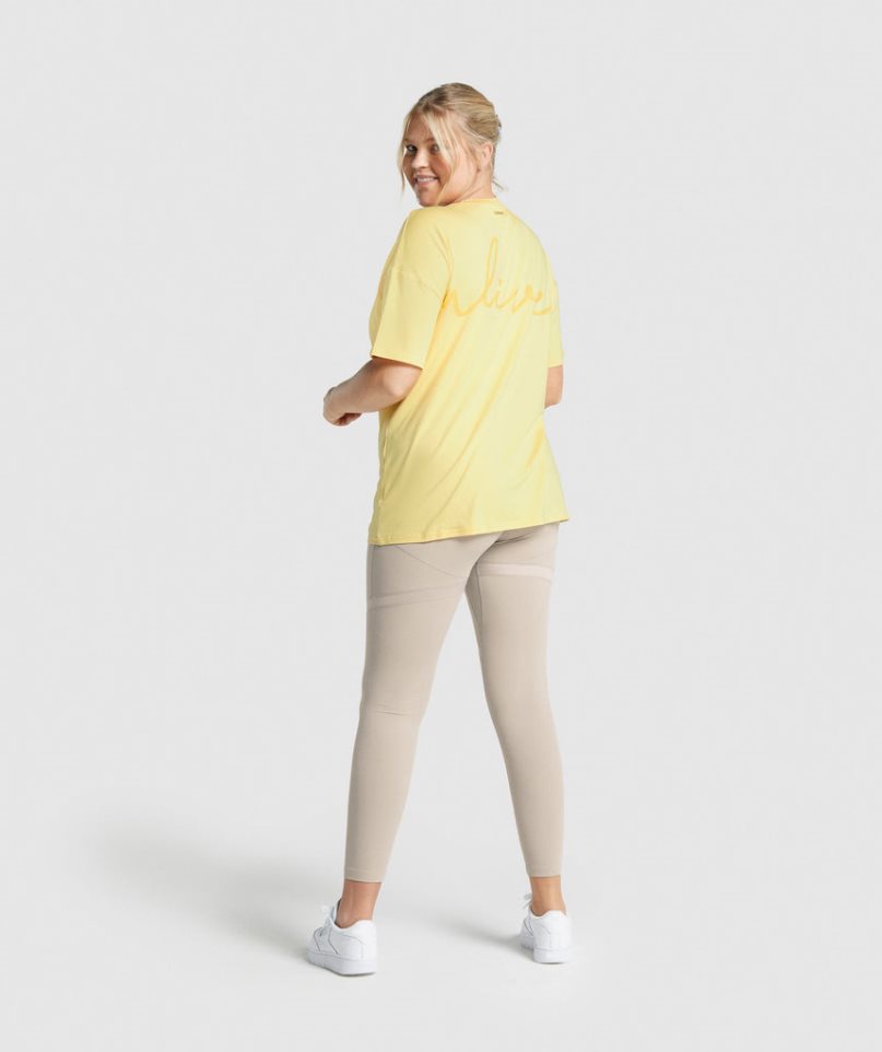 Women's Gymshark Whitney Oversized T-Shirts Yellow | NZ 4VJRZM